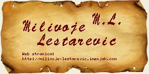 Milivoje Leštarević vizit kartica
